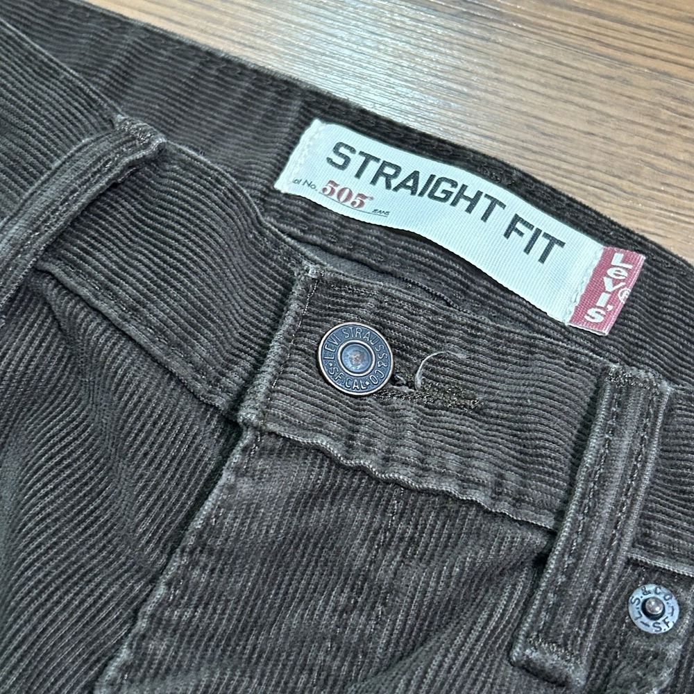 Levis 505 Mens 31x30 Corduroy Pants Brown Straight Fit Casual Workwear Preppy - Picture 3 of 13